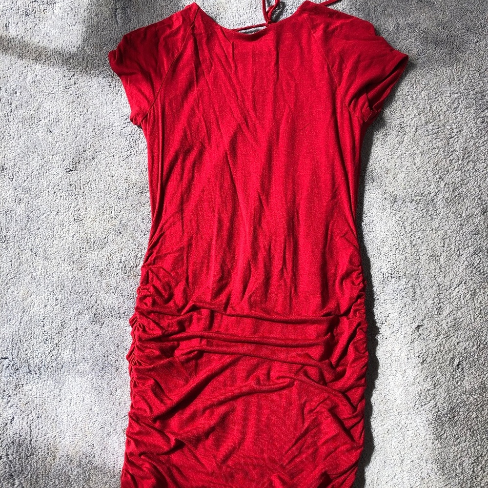 Sexy Red Mini Dress with Open Back